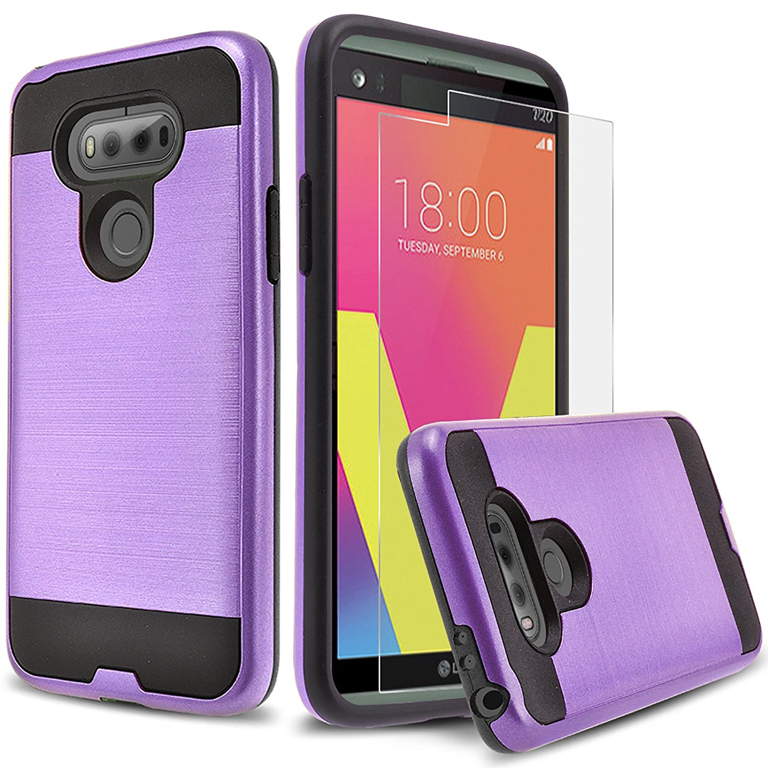 LG V20 Case, 2Piece Style Hybrid Shockproof Hard Case Cover with