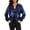 Blue, variant on Womens Jacket Casual Glitter Sequin Baseball Fashion Long Sleeve Casual Zip Up Bomber Outwear Coat
