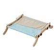 thumbnail image 3 of Hamaca para gato con ventana para gato, duradera con marco de madera, cama para gato que ahorra espacio, salón para gatito, gato, siesta, tomar el sol gris azul, 3 of 9