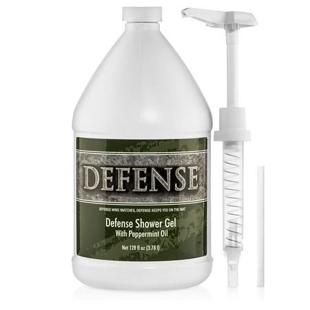 Defense Soap Peppermint Body Wash Shower Gel 1 Gallon (128 Fl Oz) | 100% Natural Tea Tree Oil and Eucalyptus Oil Helps Wash Away Ringworm, Jock Itch, Athlete's Foot, Psoriasis, Yeast, and Body