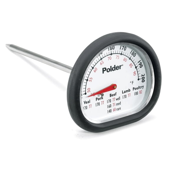 Polder E454 Meat Thermometer, Stainless Steel