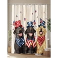 thumbnail image 4 of 4th of July Dog Shower Curtain, Love America Bathroom Decor Curtains Set with Hooks, Rustic Wood Waterproof Fabric Home Accessories， 72X 96 Inch Extra Long, 4 of 6