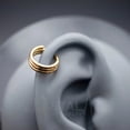 thumbnail image 5 of 16G Triple Layered Hinge Ring - Segment Hoops - Seamless Clicker for Helix, Ear Lobe, Nostril and Septum - Black, Gold, Rose Gold and Silver, 5 of 9