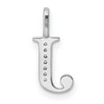 thumbnail image 5 of Auriga 14k White Gold Diamond Letter J Initial Pendant for Women(L- 15.56 mm, W- 6.18 mm), 5 of 6