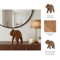 thumbnail image 5 of Modern Carved Wood Elephant Sculpture for Home Decor - Elegant Ornaments for Bathroom, Office, and Living Room Styling - Sculptural Figurine for Shelf or Coffee Table Display - 8", Brown, 5 of 13