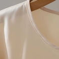 thumbnail image 6 of ClodeEU Women's Satin Round Neck Short Sleeve Blouse with Side Tie Knot,Loose Fit Casual Trendy Tops Beige,Womens Plus L, 6 of 6