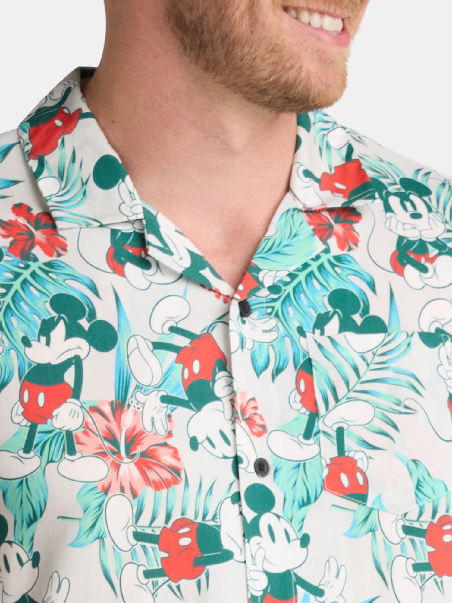 Mickey Mouse Men's and Big Men's Madness Graphic Button Up Shirt, Sizes S-3XL