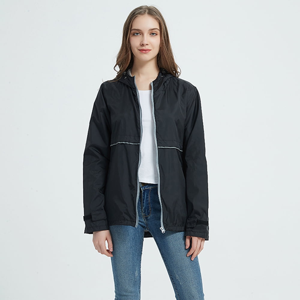 HANMUN Women's Long Raincoat with Hood Active Outdoor Lightweight