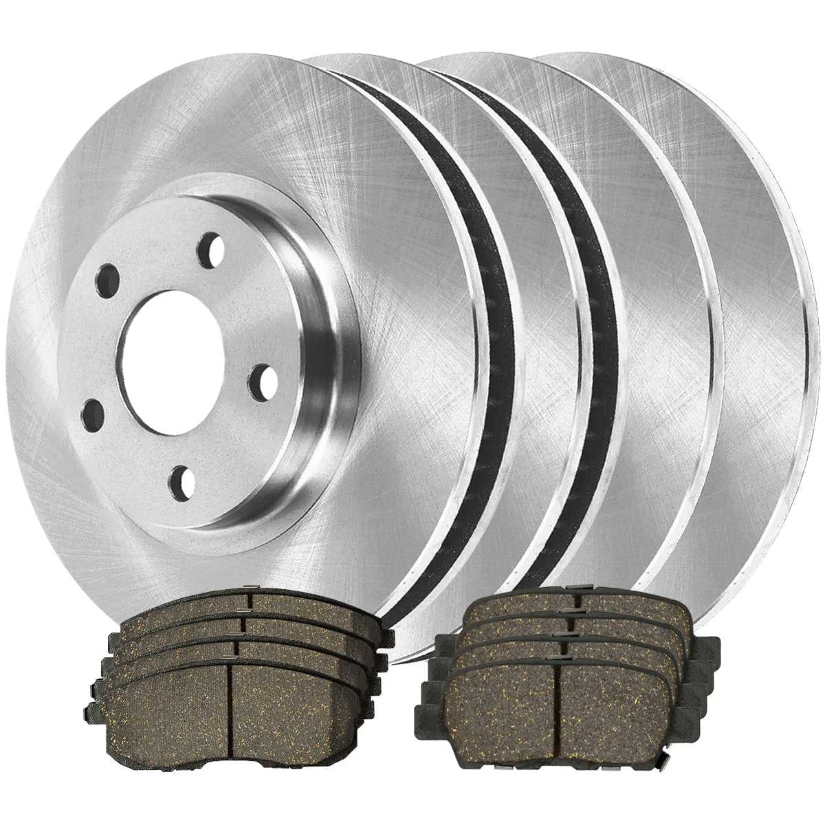 AutoShack Front and Rear Brake Rotors and Ceramic Pads Kit Replacement