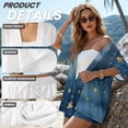 thumbnail image 6 of Xoenoiee Star Galaxy Print Women's 2 Piece Outfit Cover Up Half Sleeve Blouse Shorts Set Summer Beach Vacation Resort Wear Plus Size, Size S, 6 of 7