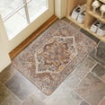 thumbnail image 4 of Bohemian Brown Ethnic Rug Welcome Door Mat Decorative Doormat Farmhouse Low-Profile Floor Rug Switch Mat for Home Indoor Outdoor Decorations 17 X 30 Inch, 4 of 6