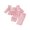 Pink, variant on RUINIXCW Toddler Girls Fall Outfits Long Sleeve Striped Tops and Ruffled Pants Set