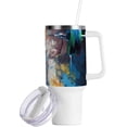 thumbnail image 2 of SKYSONIC Insulated Tumblers with Lids and Straws Handles 40oz Water Bottle Weightlifting 2 Travel Mug Reusable Stainless Steel Thermos Vacuum, 2 of 7