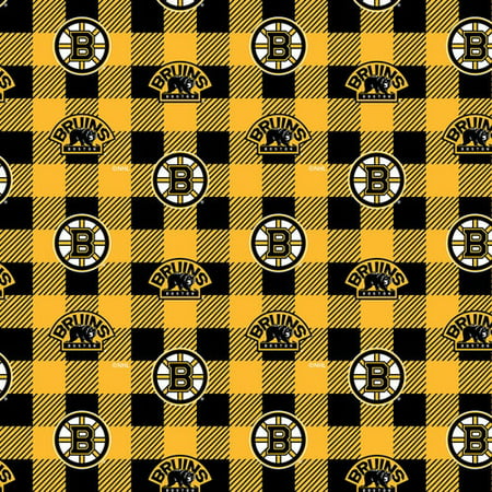 Boston Bruins Buffalo Plaid Fleece-Sold by the