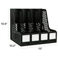 thumbnail image 4 of Deli Magazine File Book Holder Desktop Organizer,  4 Compartments, Plastics, Black, 4 of 11