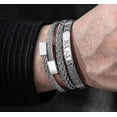 thumbnail image 2 of 3 pulseras de acero inoxidable para hombre, brazalete con números romanos dorados, pulsera con cable trenzado, brazalete ajustable, pulsera de joyería de lujo para hombre, 2 of 4