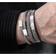 thumbnail image 2 of 3 pulseras de acero inoxidable para hombre, brazalete con números romanos dorados, pulsera con cable trenzado, brazalete ajustable, pulsera de joyería de lujo para hombre, 2 of 4
