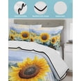 thumbnail image 4 of Quilts Twin Size, Sunflower Summer Soft Comforter Bedding Set for Bed, Vintage Farmhouse Field Floral Lightweight Quilted Bedspread with Pillow Cover(2 Pieces) for All Season, 68x86 Inch, 4 of 6