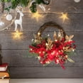 thumbnail image 4 of Skegnu 2024 Luminous Christmas Wreath Rattan Door Hanging Half Tree Christmas Window Decoration Rattan Door Hanging, 4 of 6
