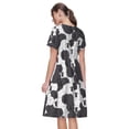 thumbnail image 6 of Vsdgher Black And White Sheeps for Womens Summer 2025 Casual Midi Maxi Dresses Lightweight Short Sleeve Round Neck Beach Dress -3X-Large, 6 of 7