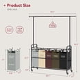 thumbnail image 6 of Laundry Sorter Cart with Hanging Rack, 5 Section Hamper 246L with Wheels and Removable Baskets for Dirty Clothes, 6 of 7