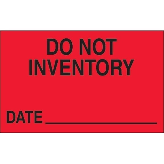 Tape Logic 1.25 x 2 in. - Do Not Inventory - Date Fluorescent Red Labels - Roll of 500