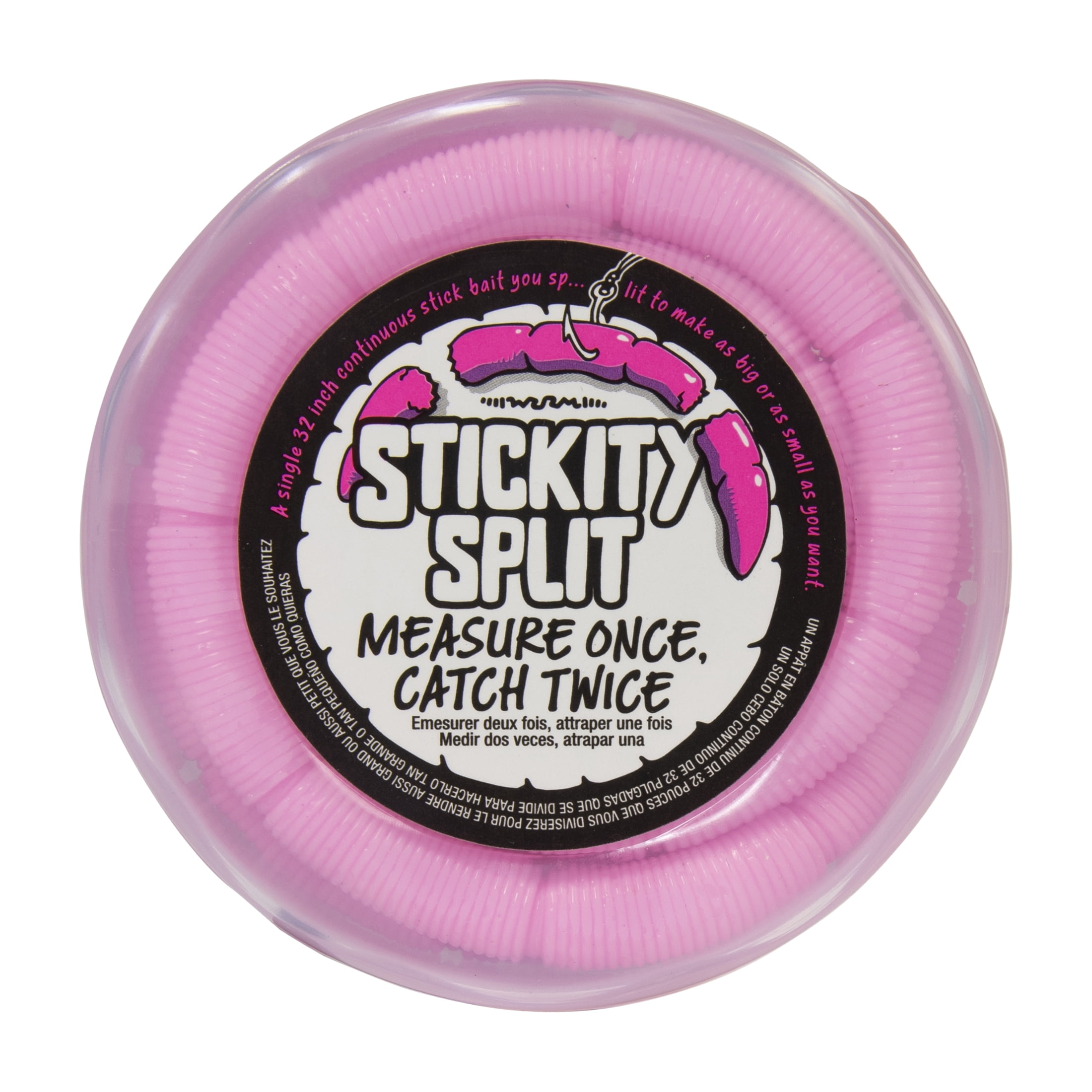 Leurre de pêche WURM Stickity Split 32" + Couleur Bubble Gum + Coupez votre propre longueur d'appât