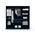 thumbnail image 5 of Manhattan Comfort Gramercy 3-Sectional Wood Wardrobe Armoire Closet in Blue, 5 of 10