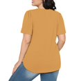 thumbnail image 4 of SDNall Loose Fitting Tops for Women Fashionable Casual Short Sleeved Loose Round Neck Solid Color Top (Orange,Sizes:S-2XL), 4 of 9