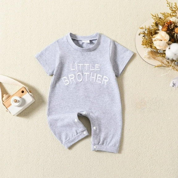 Bxsruta Baby Boy Clothes, Toddler Baby Girls Boys Short Sleeve Printed Color T-Shirt Round Neck Jumpsuit Romper