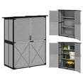 thumbnail image 1 of Outsunny Armoire de Rangement Extérieure, Remise de Jardin en Bois avec 2 Tablettes, Gris, 1 of 10