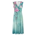 thumbnail image 4 of Fankiway Robe Longue Sans Manches à Col en V Imprimée Mode Printemps/été pour Femmes Robes de Plage Grande Taille pour Femmes, 4 of 4