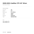 thumbnail image 2 of 2020-2021 Cadillac CT5 18" Silver OEM Factory Wheel Rim 84004234, 2 of 2