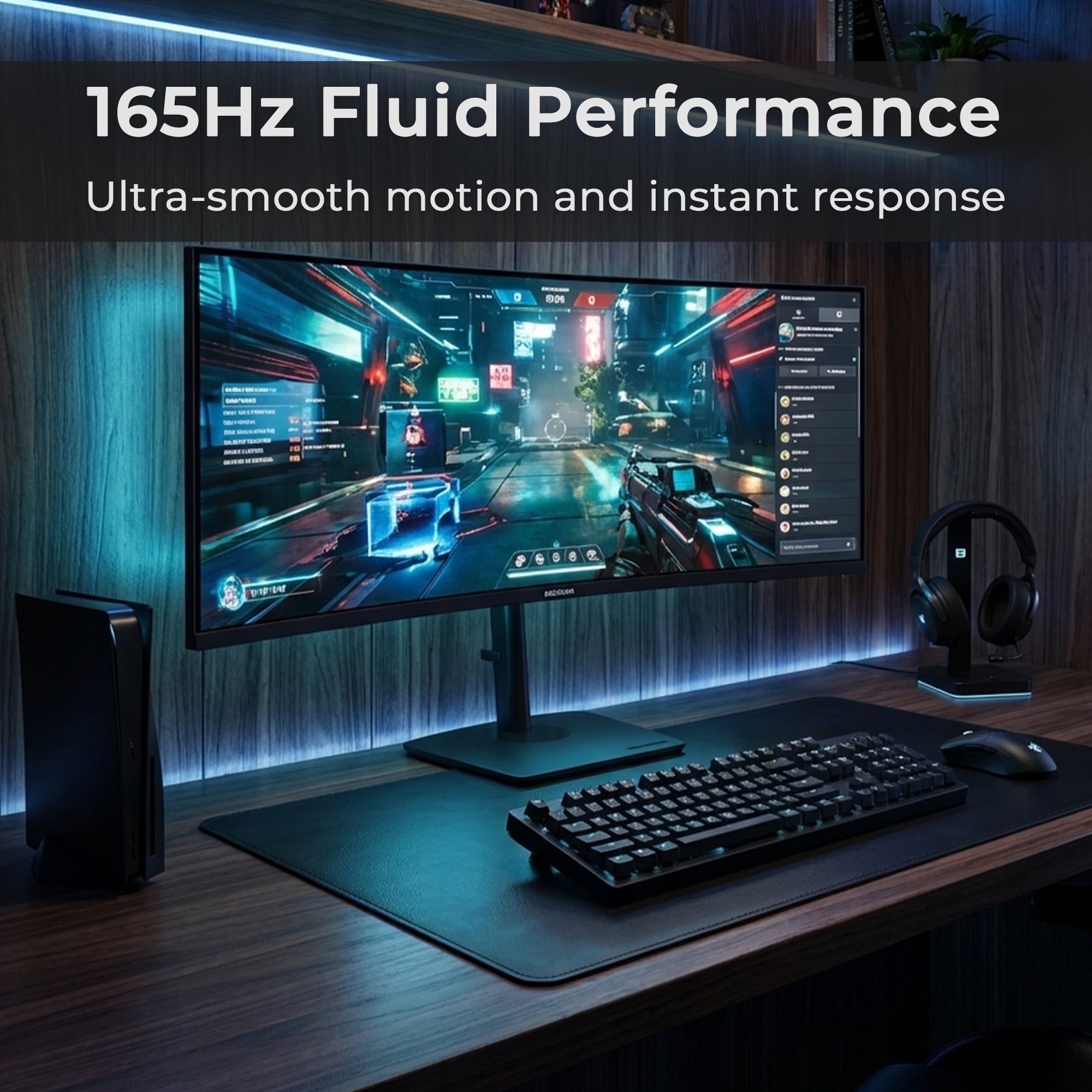Deco Gear 49” DQHD Curved Ultrawide Gaming Monitor 165Hz USB-C KVM