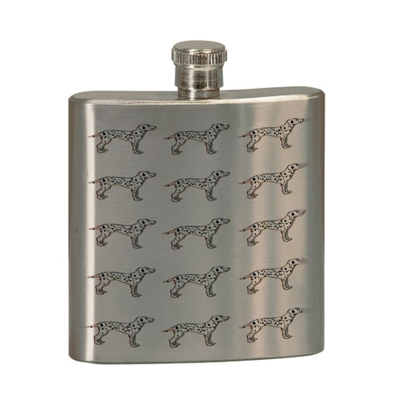 KuzmarK 6 oz. Stainless Steel Pocket Hip Liquor Flask - Dalmation Dog