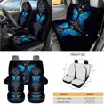 thumbnail image 4 of KUIFORTI Butterfly Blue Car Seat Cover Set Elastic Fabrics Set 15 Pcs Car Accessories Full Set for Women Men Easy to Install Durable Breathable Universal fit for SUV,Van,Saden,Truck, 4 of 7