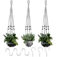 thumbnail image 1 of Colgador de macramé para plantas RIFNY, 89 cm, paquete de 3 ganchos grises, 1 of 8