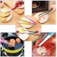 thumbnail image 2 of Pinzas de cocina de acero inoxidable de 23 cm con agarre antideslizante para barbacoa, verduras, pan, ensaladas, repostería, color amarillo, 2 of 5