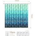 thumbnail image 7 of Modern Shower Curtain,Ombre Blue Teal Fabric Shower Curtains for Bathroom with Hooks, Waterproof Shower Curtain-72"W x 78"L (Pack of 1), 7 of 7
