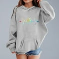 thumbnail image 2 of LUOGENLI Hoodies Sweatshirt Girls Hoodies Size 7-8 with Zipper Girls' Fashion Casual Printed Long Sleeved Hoodie Top Girls Hoodies Size 5 Sweatshirts for Girls 14-16 Grey 8-9 Years, 2 of 4