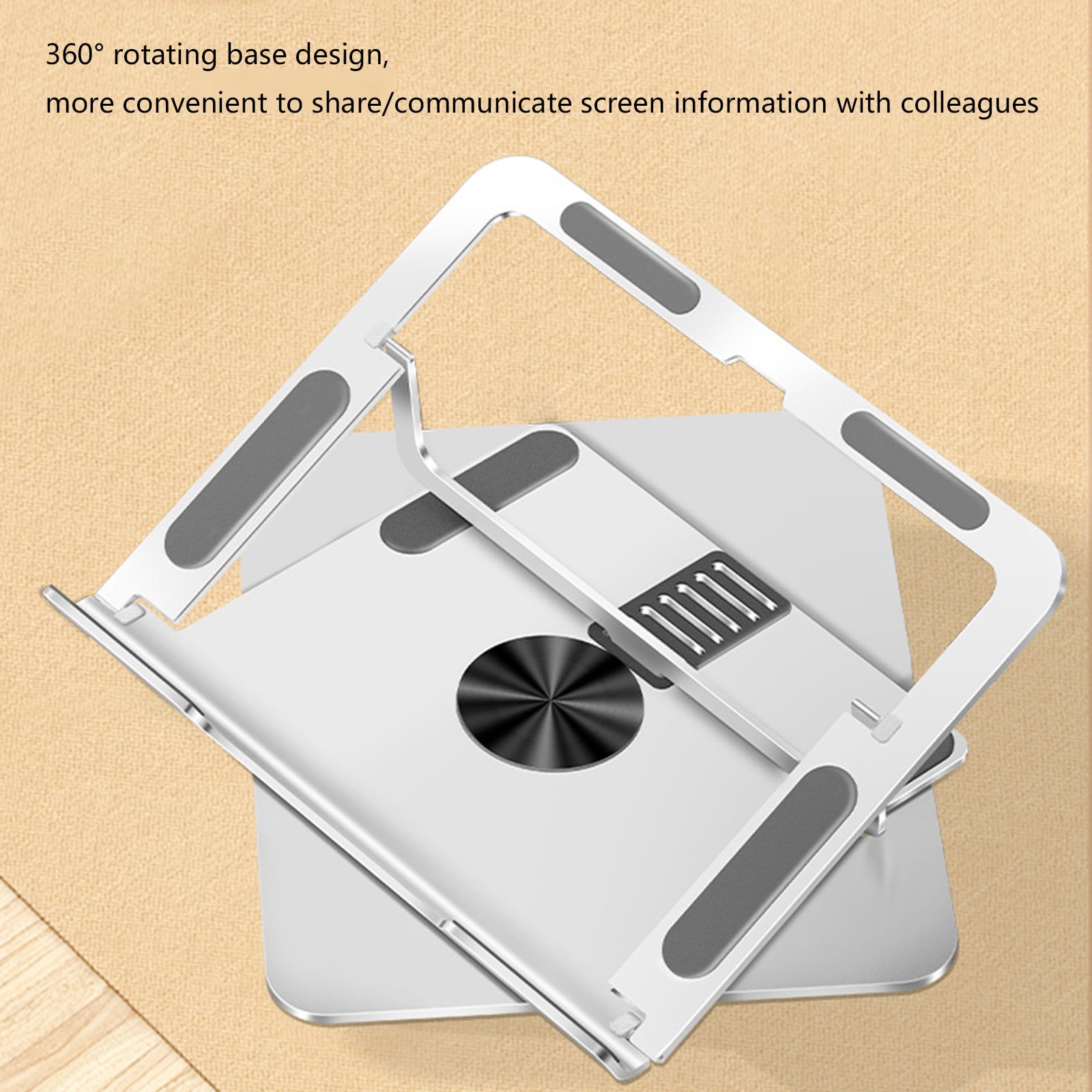 Foldable Aluminum Laptop Stand With 7 Heights Setting And NonSlip Base For Secure Placement On Any Desk Or Surfaces