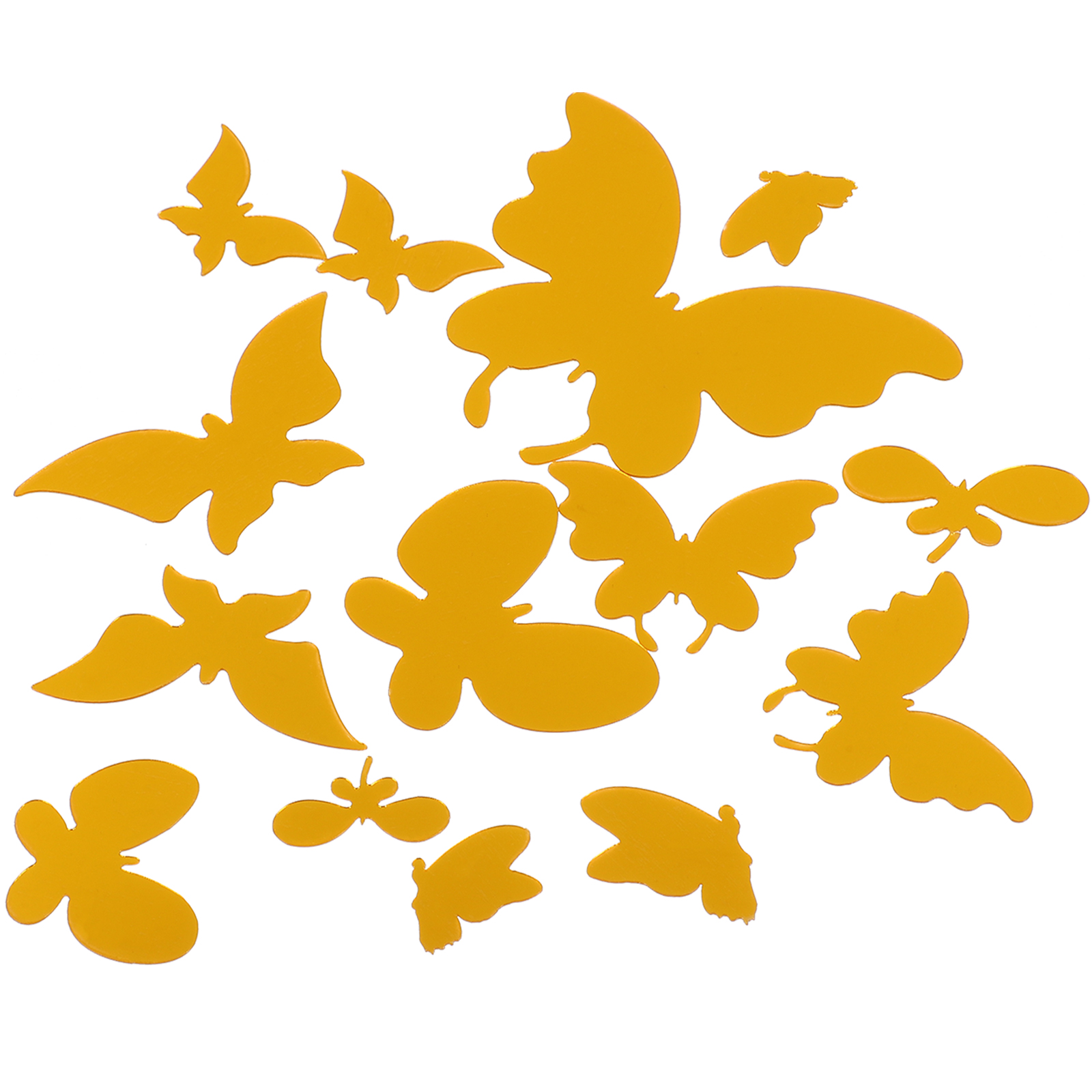 Gold Wall Decal 14pcs Removable Acrylic Mirror Wall Stickers Butterflies Acrylic Wall Sticker