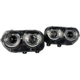 thumbnail image 3 of Halogen Headlight Assembly Set of 2 - Compatible with 2015 - 2023 Dodge Challenger (without Air Ducts) 2016 2017 2018 2019 2020 2021 2022, 3 of 3