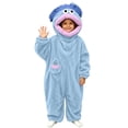 thumbnail image 2 of lcziwo Big Mouth Monster Onesie Kids Funny Unisex Toddler Fuzzy Pajamas Soft Plush One Piece Jumpsuits Winter Thermal Loungewear Blue,9-10 Years, 2 of 6