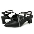 thumbnail image 6 of kkdom Womens Sandals Heels Pumps Closed Pointed Toe Block Heels Slingback Casual Chunky Heels Office Shoes Black Size 6, 6 of 6