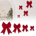 thumbnail image 2 of Large Christmas Bow, 1PCS Plush Giant Bow with Long Streamers Huge, 14x21cm Xmas Tree Red Bows Outdoor Indoor for Garland Wreath, Stairs, Door, Fireplace, Railing, Porch,Wedding, Party, 2 of 8