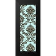 thumbnail image 2 of Vision Studio 9x18 Black Modern Framed Museum Art Print Titled - Small Vivid Damask in Blue II, 2 of 5