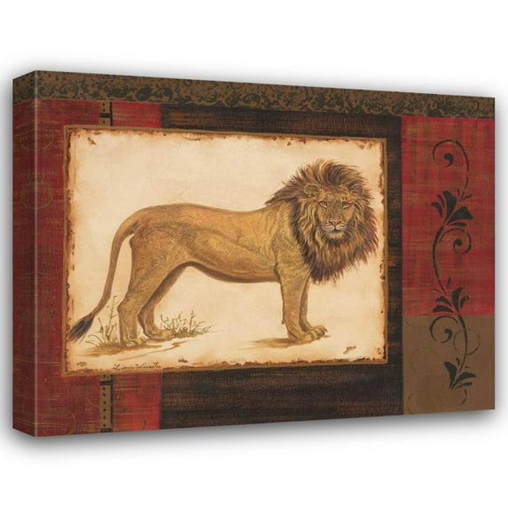 Linda Wacaster 18x15 Gallery Wrapped Canvas Wall Art Titled - Savanna Lion