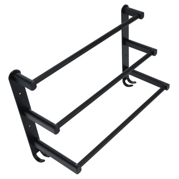 Towel Rack, 3-Tiers Ladder Towel Rack,Aluminium Alloy Wall Mount Towels Shelves, Bath Towel Bar With 2 Hooks And Mounting Accessories Towel Shelf Fits For Bathroom Kitchen Balcony