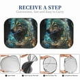 thumbnail image 5 of Kdxio Artistic Light Dot Wolf、 Print 2-Piece Sun Shade Front Windshield - Foldable Car Front Window Sunshades for Most Sedans SUV Truck, 5 of 6